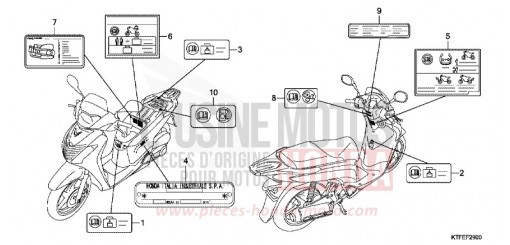 ETIQUETTE DE PRECAUTIONS SH125C de 2012